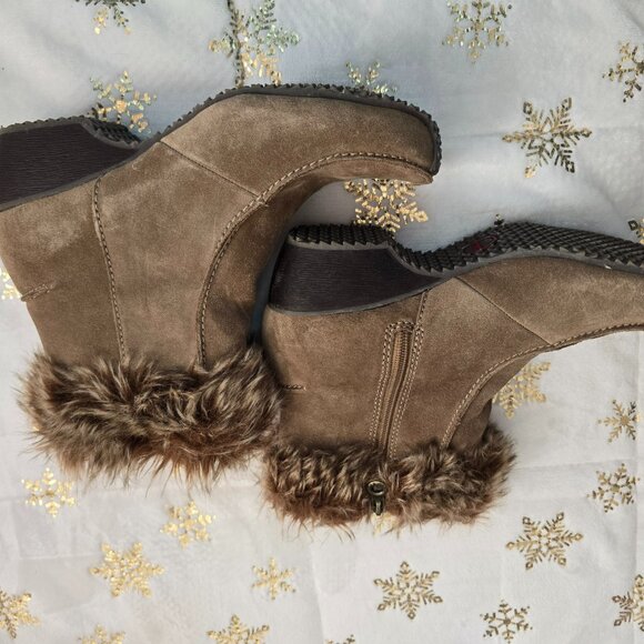 New Sporto Suede Nina Booties with Faux Fur Cuff - Picture 3 of 8